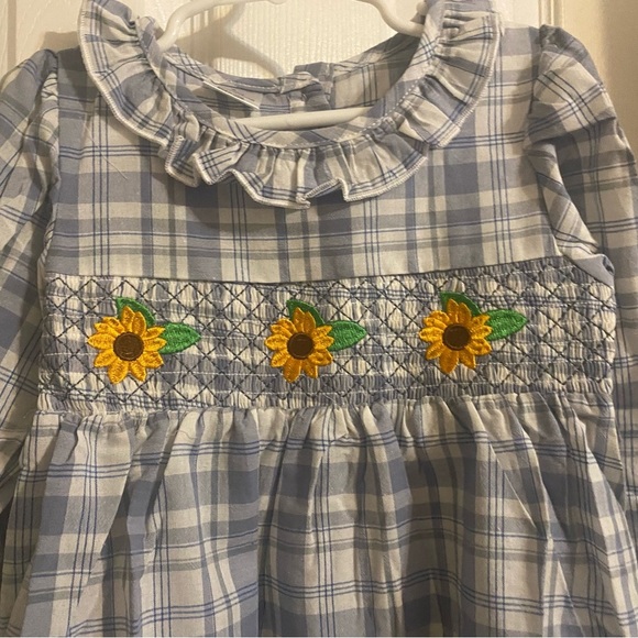 New Smocked Sunflower Dress - Picture 3 of 9